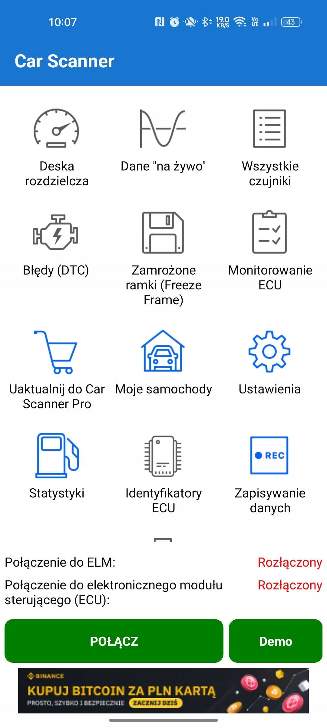 Автодиагностика OBD2 ELM327 Bluetooth 4.0 BLOW
