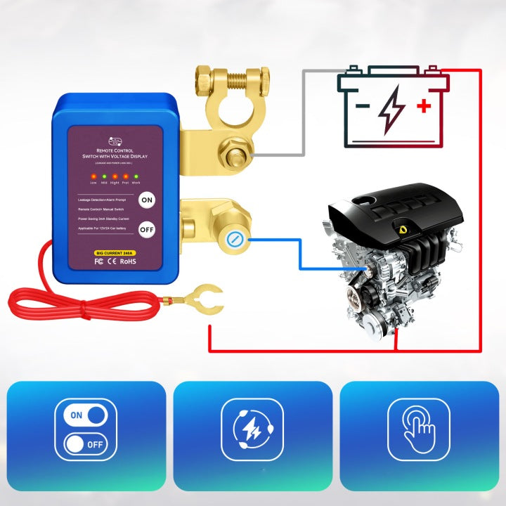 Автоматичен прекъсвач за акумулатор с дистанционно 12V 240A