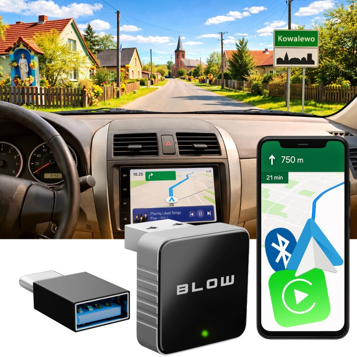 Безжичен CarPlay и Android Auto Адаптер за Кола — Без Кабел