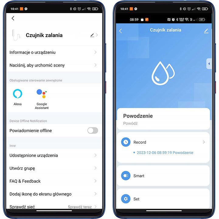 WiFi детектор за наводнение, сензор за теч Tuya