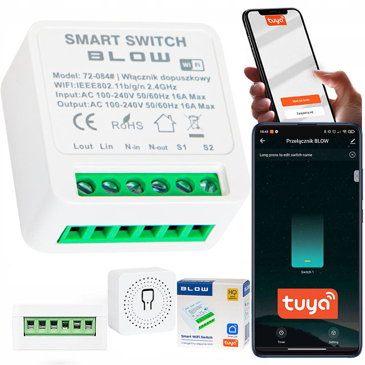 Мини WiFi Смарт Реле 16A за Осветление Tuya Smart Life