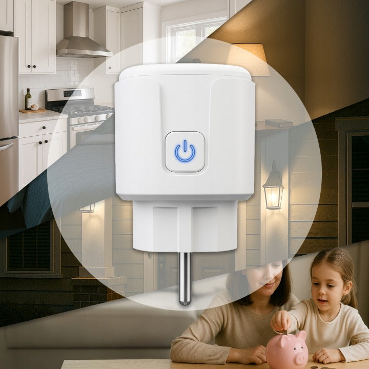 Smart WiFi Контакт Tuya 16A 3600W Ватметър Таймер Alexa