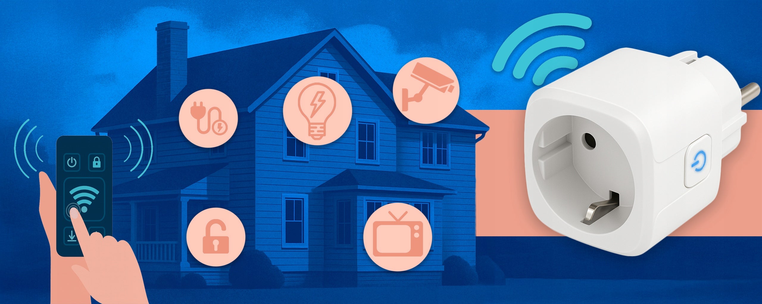 Smart WiFi Контакт Tuya 16A 3600W Ватметър Таймер Alexa