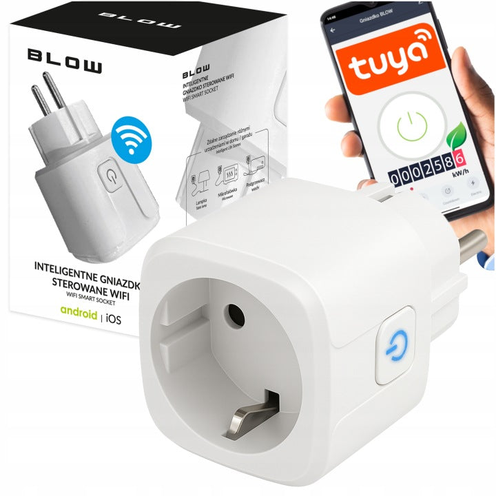 Smart WiFi Контакт Tuya 16A 3600W Ватметър Таймер Alexa