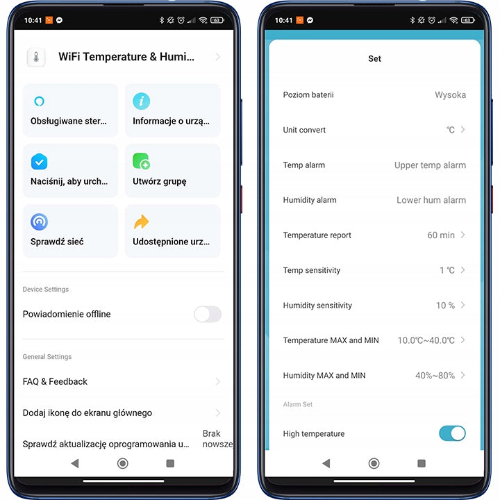 TUYA Смарт WiFi сензор датчик за температура и влажност