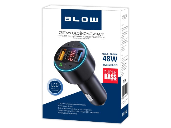 FM Трансмитер Bluetooth 5.3 QC 3.0 + PD 30W USB-C | Hands Free | MP3 | Bass