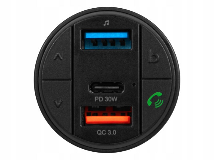 FM Трансмитер Bluetooth 5.3 QC 3.0 + PD 30W USB-C | Hands Free | MP3 | Bass